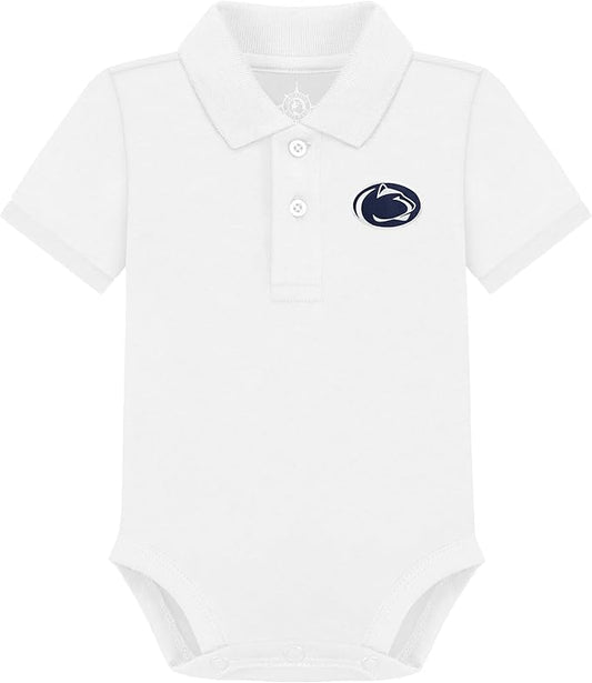 Creative Knitwear College Baby Polo Bodysuit Solid - Team Logo, Multiple Colors, for Boys & Girls (0-12 Months)