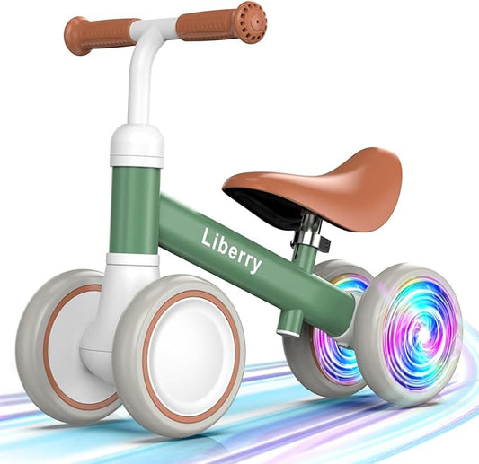Liberry Light-Up Baby Balance Bike with Adjustable Seat, Toddler First Ride-On Toy for 1-2 Year Old, Boys Girls Birthday Gift