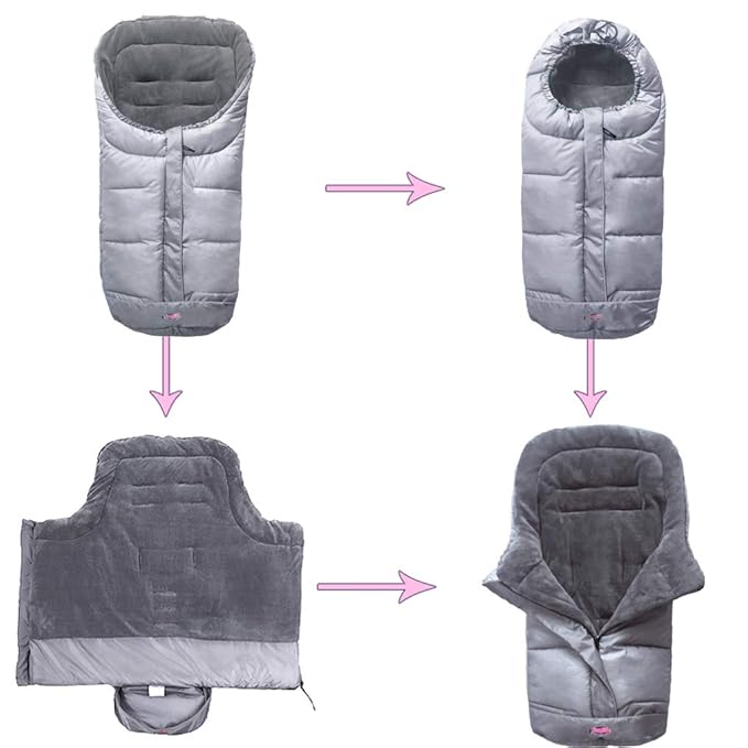 funlife Anti-Kick Winter Water Proof Cozy Warmer Baby Footmuff Fits for Most of Strollers, Jogger, Reversible from Blanket to Sleeping Bag, Strap Position Adjustable,Safe and Practical Featurs