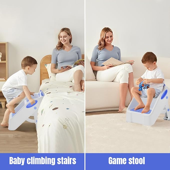 Step Stool for Toddlers, Toddler Step Stool for Bathroom Sink, Foldable Non-Slip Kids Stool with Handle, 2 Step Stools for Kids, Toddler Stool for Kitchen Bedroom Counter Sink