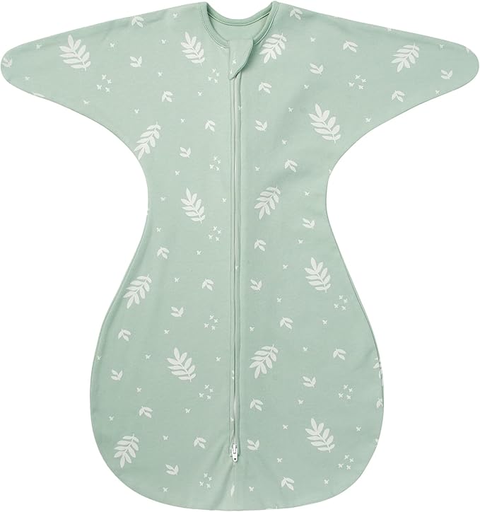 ZIGJOY Baby Transitional Swaddles for Newborns: 0.5 Tog Arms Up Sleep Sack 3-6-12 Months Soft Cotton Shark Fin 2 Way Zipper