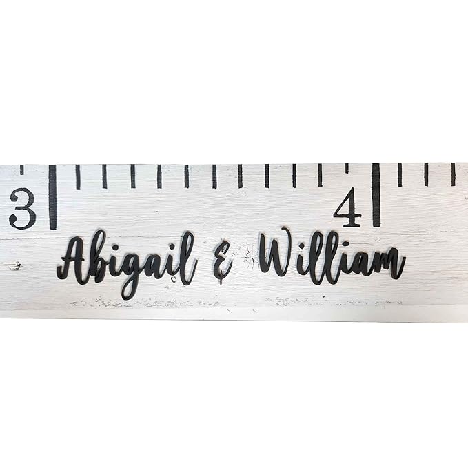 Rockin' Wood Custom Name Growth Chart for Kids Made from Reclaimed Rustic Wood - Hand Painted No Vinyl (Natural)
