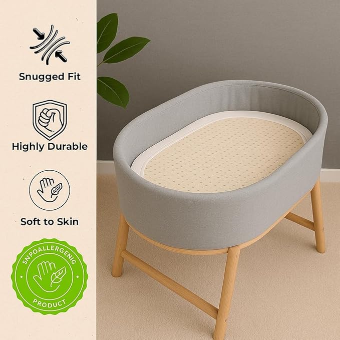 ORGANIC TEXTILES Organic Baby Mattress Topper with Wool Cover - GOLS/GOTS Certified - Breathable, Hypoallergenic, 2" (30"x15")