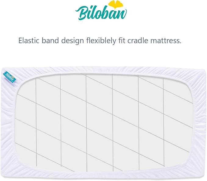 Cradle Bassinet Mattress Pad Cover for 36" × 18" Standard Cradle Mattress, Ultra Soft Microfiber Surface and Extra Waterproof Layer, Washer & Dryer Friendly