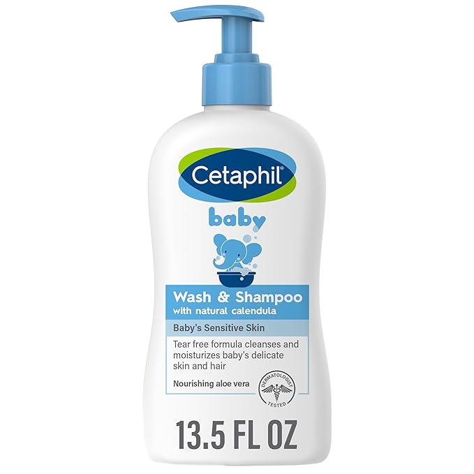 Cetaphil Baby Wash & Shampoo ,Tear Free, Paraben, Colorant and Mineral Oil Free, 13.5 Fl. Oz (Packaging May Vary)