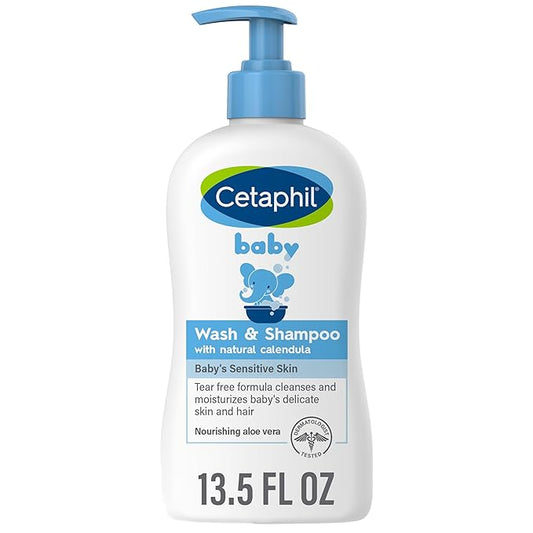 Cetaphil Baby Wash & Shampoo ,Tear Free, Paraben, Colorant and Mineral Oil Free, 13.5 Fl. Oz (Packaging May Vary)