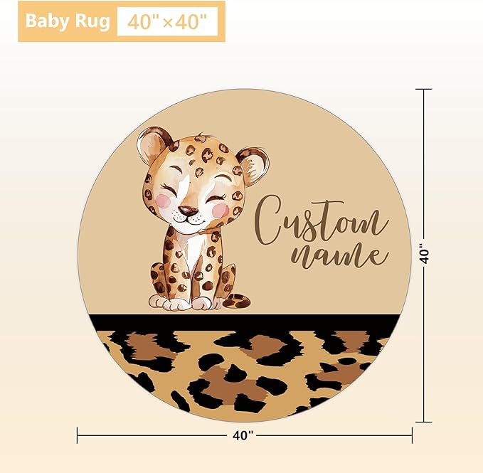 Personalized Baby Bedding Set - 3 Pcs Custom Name Crib Bedding Set for Nursery, Soft Baby Crib Set with Double Layer Blanket for Boy Girl, Customized Gifts for Infant Toddler, Brown Leopard