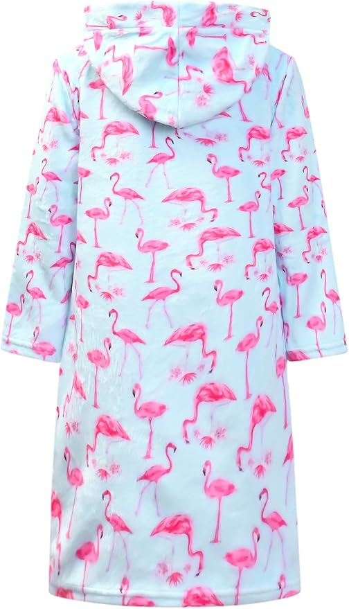 QPANCY Girls Robe Kids Bathrobes Soft Plush Fleece Pajamas Sleepwear