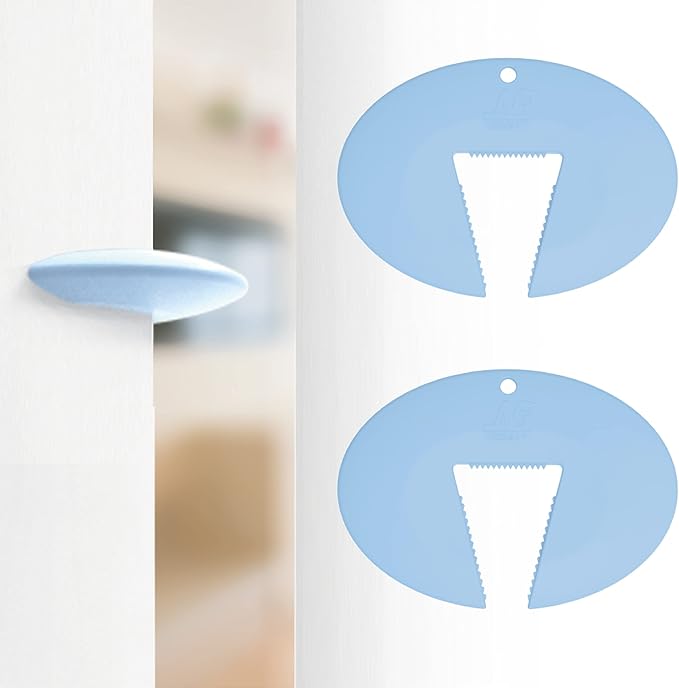 Neobay Door Pinch Guard and Door Slam Stopper, Durable Silicone Door Finger Pinch Guard, Prevents Finger Pinch Injuries, Slamming on Even Heavy Doors, Door Safety for Kids, 2 Packs Blue Basic.