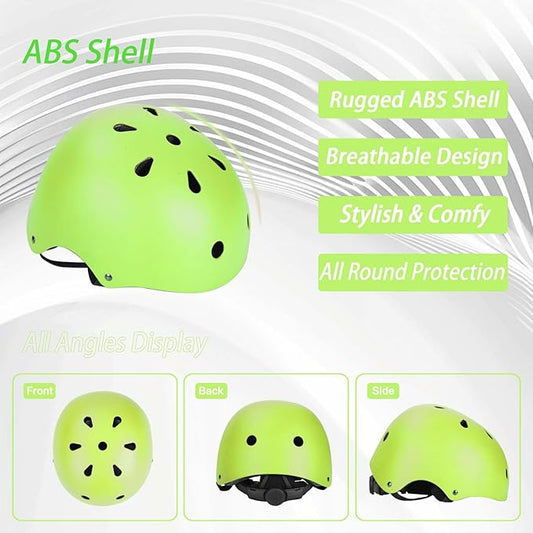 Kids Bike Helmet Set Adjustable Helmet for Ages 3-15 Kids Toddler Boys Girls Youth, Multi-Sport Bicycle Skateboarding Football Rollerskating Scooter Rollerblade Balance Bike Helmets