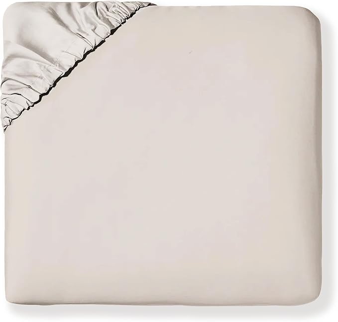 MakeMake Organics Organic Twin Fitted Sheet Set GOTS Certified Organic Cotton Fitted Sheet with 1 Pillowcase Ultra Soft Non Toxic Breathable Hypoallergenic (40"X76", Taupe)