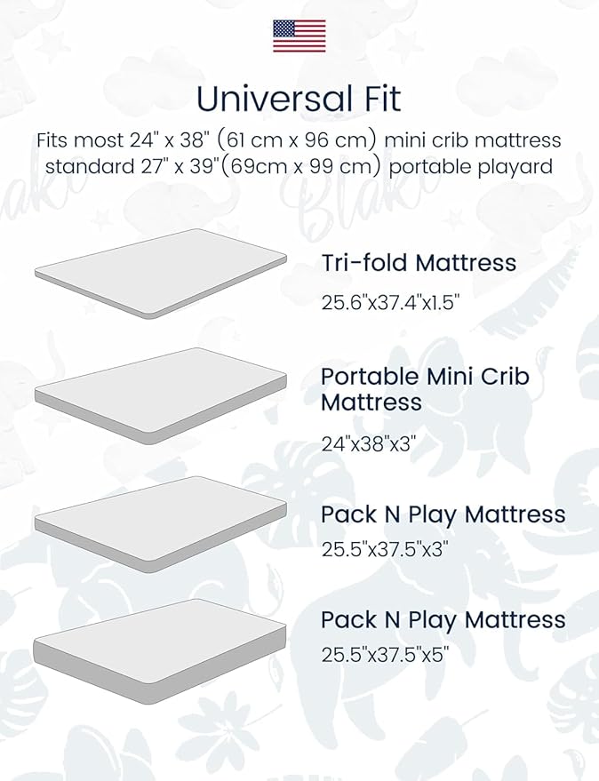 TotAha Premium Soft Pack n Play Sheets, Super Stretchy Jersey Knit Mini Crib Sheets Fitted, Silky Comfort Pack and Play Mattress Sheets, 2 Pack (Sea Animal)