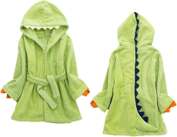 Kids Boys Girls Bath Robe Toddler Cotton Towel Animal Baby Dinosaur Hooded Bathrobe