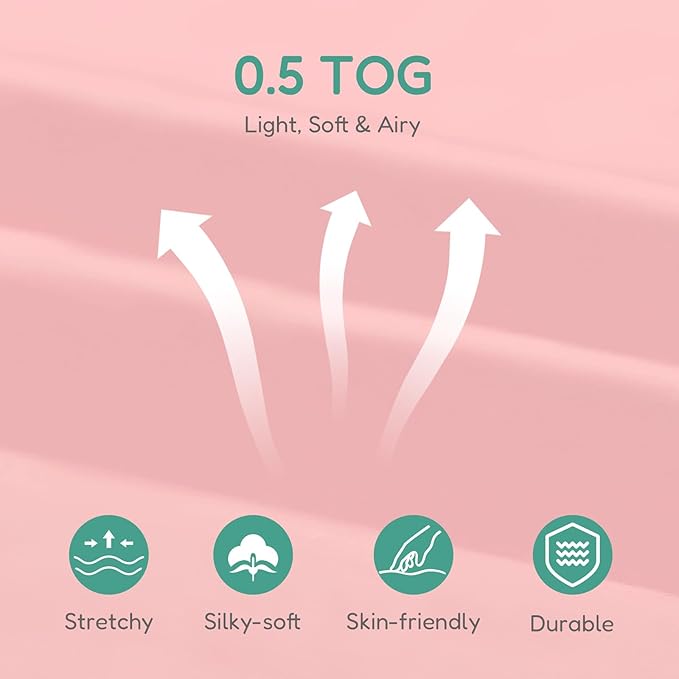Baby Sleep Sacks Lightweight, Soft & Breathable 0.5 TOG Wearable Blanket with Zipper, 3-Pack 0-3-6-12-24-4T