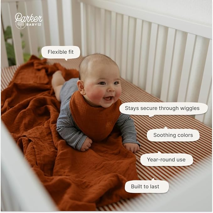 Parker Baby Soft & Durable Fitted Baby Crib Sheets | Snug Fit for Standard Crib Mattresses | Machine Washable, Fade-Resistant & Modern Nursery Designs