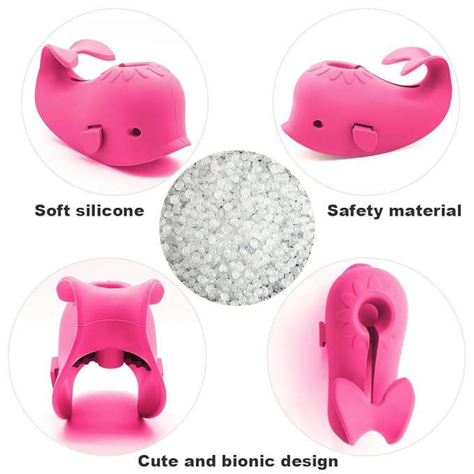 Baby Bathtub Faucet Cover, Baby Safety Protection Silicone Toys, Bath Spout Cover Baby Bathtub, Faucet Cover Baby Bathtub Silicone Whale for Kids, Toddler, Infant, Gifts for Children