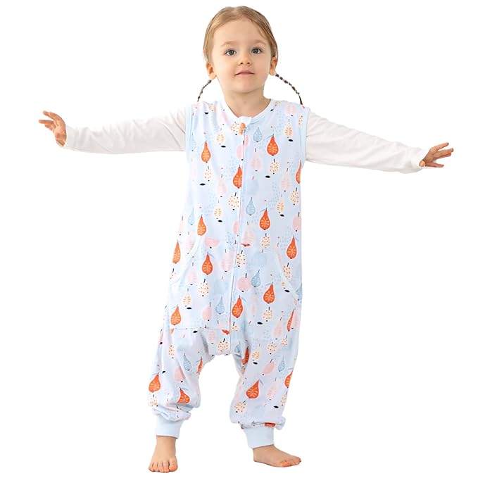 WONDAY Toddler Sleep Sack with Feet, 0.5 Tog Sleeping Sacks for Walking with Legs 12-18 Months 5T 7T