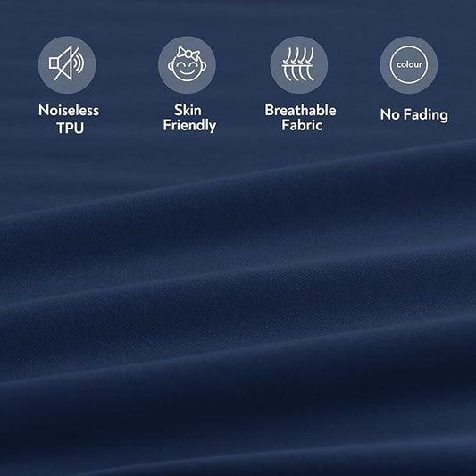 2 Pack Full Size Mattress Protector Waterproof Cover, Waterproof Bed Full Fitted Sheet Only, Machine Washable 14" Deep Pocket Mattress Covers for Double Bed, Navy Blue