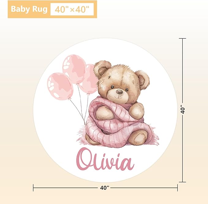 Personalized Baby Crib Bedding Set, 3 Pcs Custom Nursery Bedding Set with Name, Soft Double Layer Baby Crib Set for Girls Boys, Customized for Toddlers Infants, Pink Bear