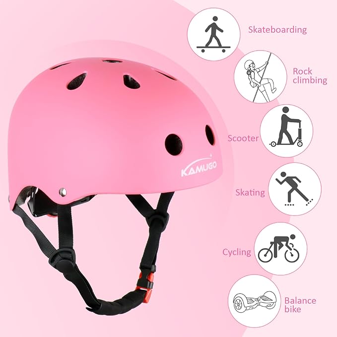 KAMUGO Kids Adjustable Helmet, Suitable for Toddler Kids Ages 2-14 Boys Girls, Multi-Sport Safety Cycling Skating Scooter Helmet