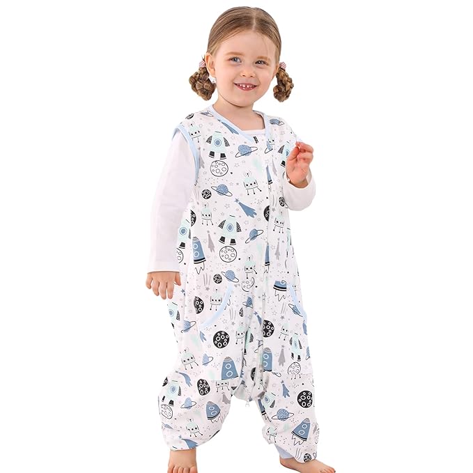 WONDAY Toddler Sleep Sack with Feet, 0.5 Tog Sleeping Sacks for Walking with Legs 2T 3T