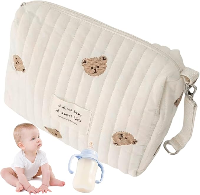 NIDONE Diaper Bag Organizing Pouches Large Capacity Portable Carry-on Cotton Diaper Bag Organizer for Strollers Baby Girl Boy