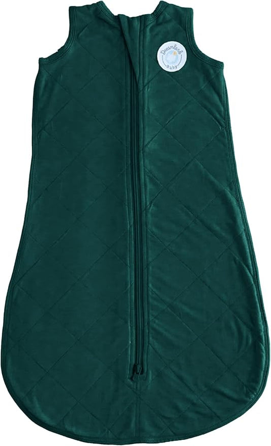 Dreamland Baby Lightweight Bamboo Viscose Sleep Sack (0-6 Months). 1.0 TOG Ultra Soft Blanket w/ 2-Way Zipper. 95% Viscose, 5% Spandex (Forest). Mom-Owned US Business, Premium Materials