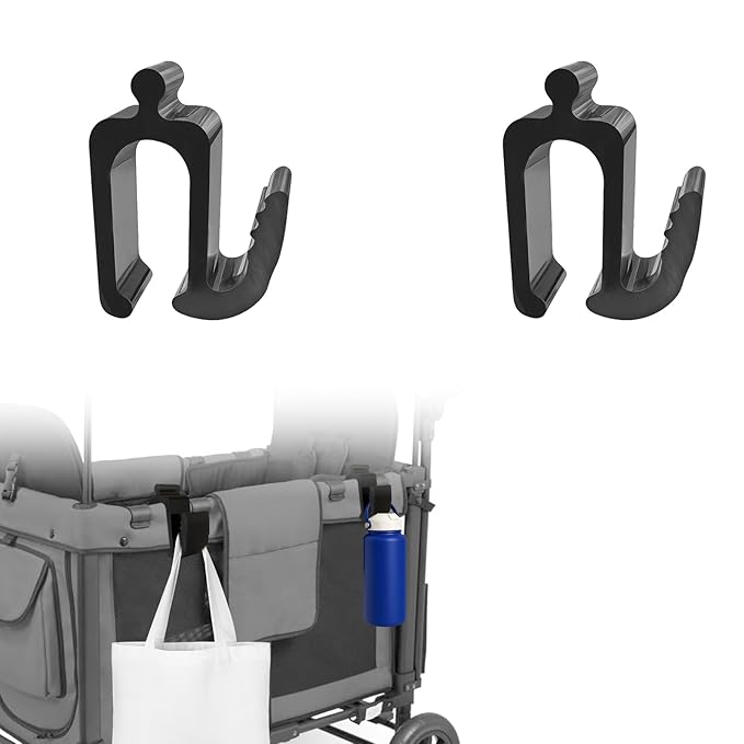 Zoucengx Wonderfold Wagon Accessories, Upgraded Multifunctional Side Hooks for Wonderfold Wagon W4 - Durable, Space-Saving Travel Organizer with Sturdy Design (2, Upgraded)