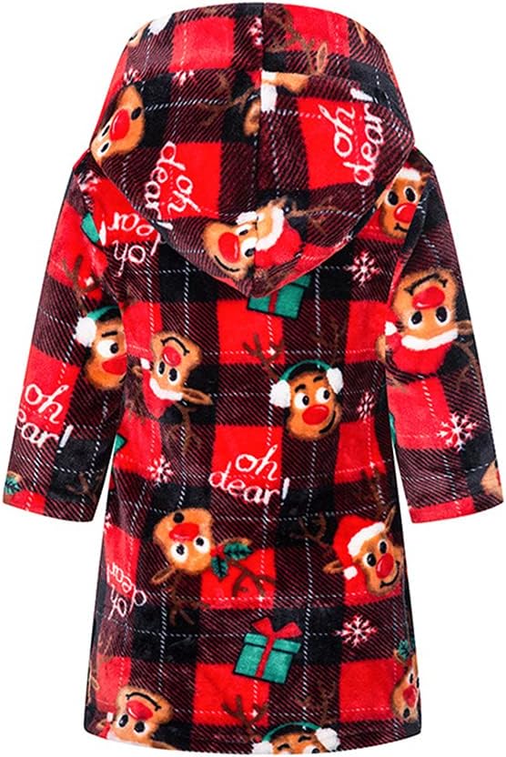 DELEY Girl's Robe Baby Boys Hoodie Robes Toddler Bathrobes for Kids Pajamas Sleepwear