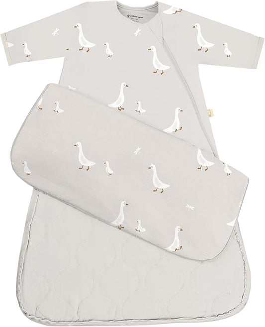 GUNAMUNA Long-Sleeve Sleep Sacks for Babies and Infants, 0.5 TOG, Soft Rayon, Easy Diaper Changes