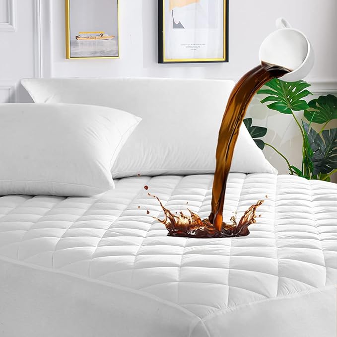 UNILIBRA Full XL Waterproof Mattress Pad Protector, 6-19 Inch Deep Pocket, Breathable Hollow Cotton Filling, Machine Washable, Stain Resistant, Soft and Noiseless, Deep Pocket Design