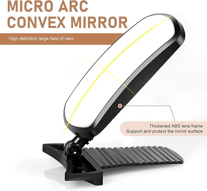 Baby Car Mirror, Curved Lens Observation Mirror, Rotatable and Adjustable Angle, Universal Car Interior Rearview Auxiliary (White)