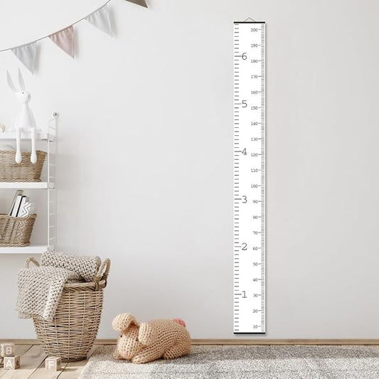 Nustila Growth Height Chart Handing Ruler Wall Decor for Kids, Canvas Removable Height Growth Chart for Boys and Girls Toddler Baby Bedroom Decor 79 x 7.9 inch