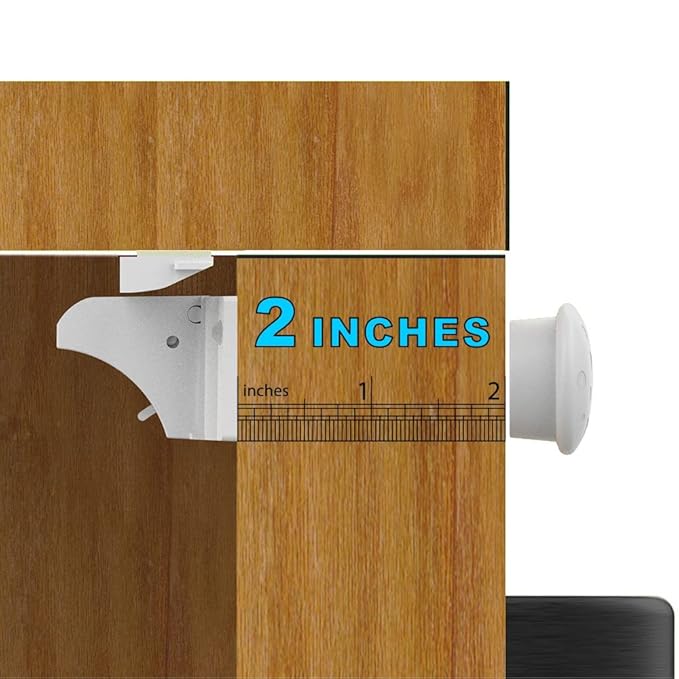 Upgraded (20locks+4keys) Adhesive Magnetic Child Safety Locks for Cabinets and Drawers, One Minute Fast, Easy and No Drill Installation