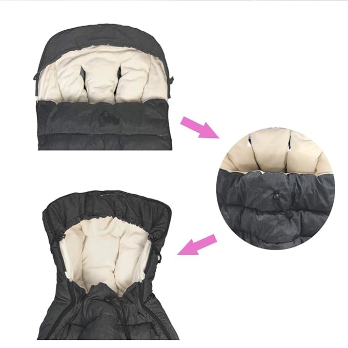 Waterproof Melange Stroller Footmuff with DIY Fun Play Mats,Universal Winter Tour Anti-Freeze Coral Fleece Stroller Bunting Bag