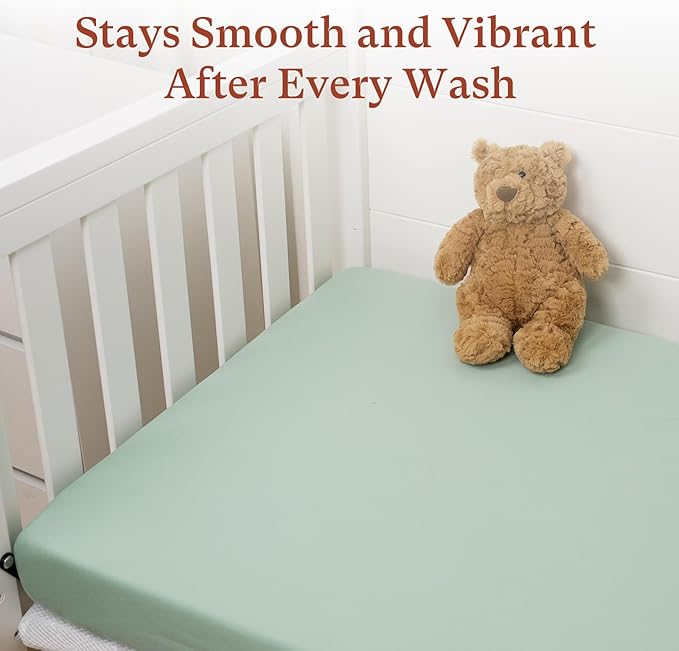 Graco Pack and Play Mattress Sheets Fitted, Mini Crib Sheets 2-Pack for Pack 'n Play Mattress, Stretchy Playard Sheets