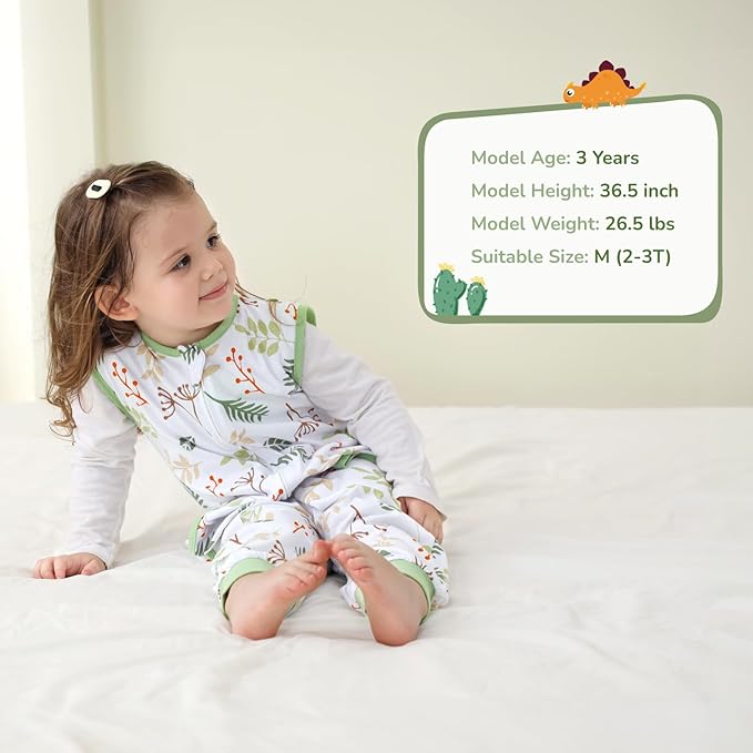 WONDAY Toddler Sleep Sack with Feet, 0.5 Tog Sleeping Sacks for Walking with Legs 12-18 Months 5T 7T