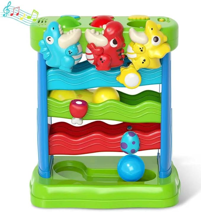 Toys for Toddlers 1 2 Years Old, Musical Montessori Toy for Baby 12-18 Months, Interactive Feeding Toys with Light, Cause and Effect Game for 12+ Months, Christmas Birthday Gifts for Boys Age 1-2