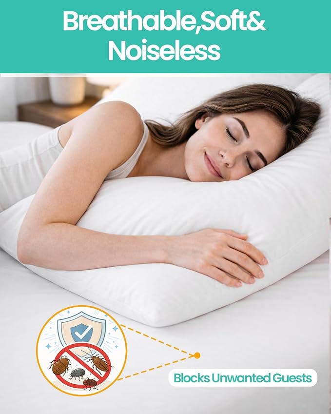 60"x80" Queen Mattress Protector(6-10 in. Deep) Waterproof Mattress Cover Zippered Soft Breathable Skin-Safe Encasement for Queen Bed Sheets