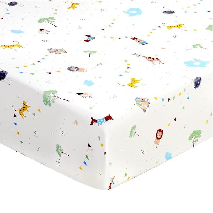 UOMNY Crib Sheet,Boys Girls Crib Sheets Baby Sheet for Standard Crib and Toddler Mattresses Nursery Bedding Sheet Crib Mattress Sheets for Boys and Girls 1 Pack Toddler Sheet