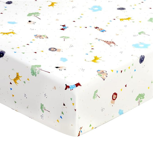 UOMNY Crib Sheet,Boys Girls Crib Sheets Baby Sheet for Standard Crib and Toddler Mattresses Nursery Bedding Sheet Crib Mattress Sheets for Boys and Girls 1 Pack Toddler Sheet