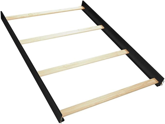 CC KITS Universal Replacement Bed Rails for Twin Size and Full Size - Solid Wood Hook-On Rails with Support Slats Included - Easy Installation - Premium Bed Rail (Black, Full Size)