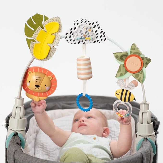 Taf Toys Savannah Adventures Arch with Fascinating Toys, Stimulates Baby’s Senses & Motor Skills Development | Newborn Toys & Baby Toys 3-6 Months | Use on Strollers, Bassinets, Crib & Car Seats