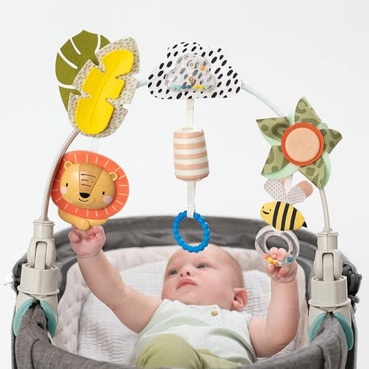 Taf Toys Savannah Adventures Arch with Fascinating Toys, Stimulates Baby’s Senses & Motor Skills Development | Newborn Toys & Baby Toys 3-6 Months | Use on Strollers, Bassinets, Crib & Car Seats