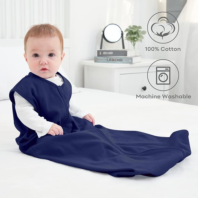 Yoofoss Baby Sleep Sack 6-12 Months Wearable Blanket for Babies 100% Organic Cotton 2-Way Zipper TOG 0.5 Toddler Sleeping Sack 3 Pack, Soft Lightweight Sleep Sacks