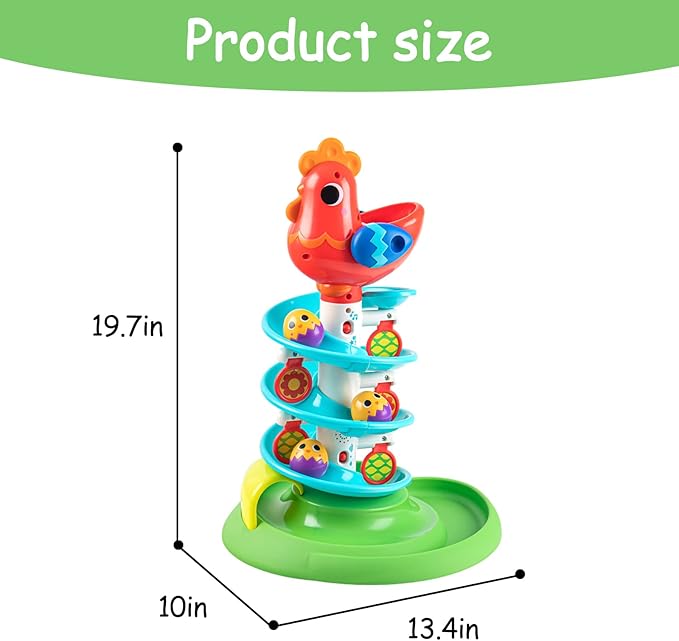 Montessori Toddler Sensory Drop Ball Toys, Rolling Spinning Ball Tower That Makes Music, Preschool Interactive Games, Birthday Gift for Children 12 Months and Older