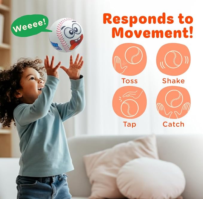 Move2Play, Hilariously Interactive Toy with Music & Sound Effects for Boy & Girl | Ball for Toddler & Baby | 6, 12, 18+ Months | 1, 2, 3+ Year Old