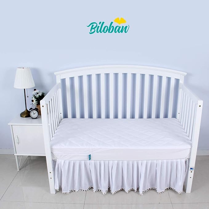 Zippered Crib Mattress Protector - Waterproof Crib Mattress Encasement, Breathable and Absorbent, 6 Sides Fully Encased Cover