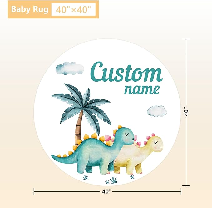 Personalized Baby Bedding Set, 3 Pcs Custom Name Crib Bedding Set for Nursery, Cute Baby Crib Set with Double Layer Blanket for Boys Girls, Customized Gifts for Infants Toddlers, Green Dino