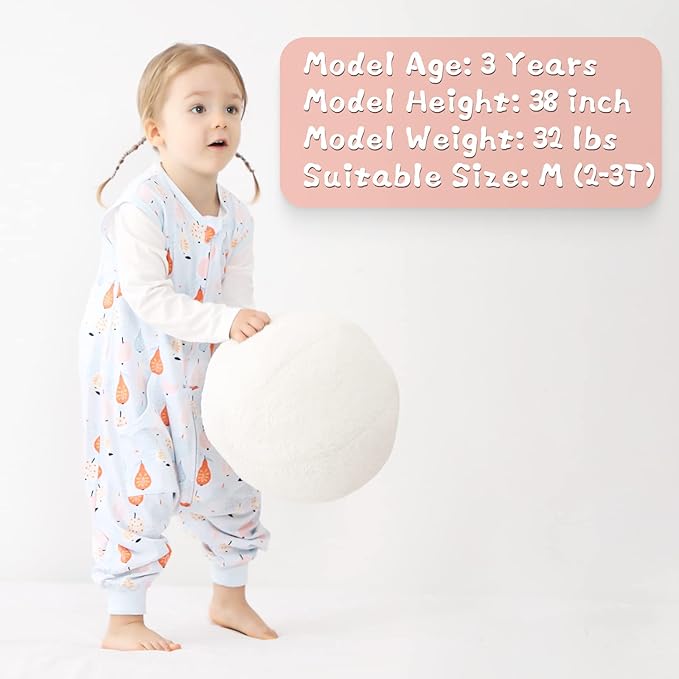 WONDAY Toddler Sleep Sack with Feet, 0.5 Tog Sleeping Sacks for Walking with Legs 12-18 Months 5T 7T